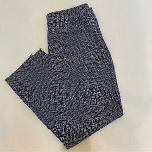 Talbots Chatham Ankle Pant Size 10P Navy and White Dot Slim Leg